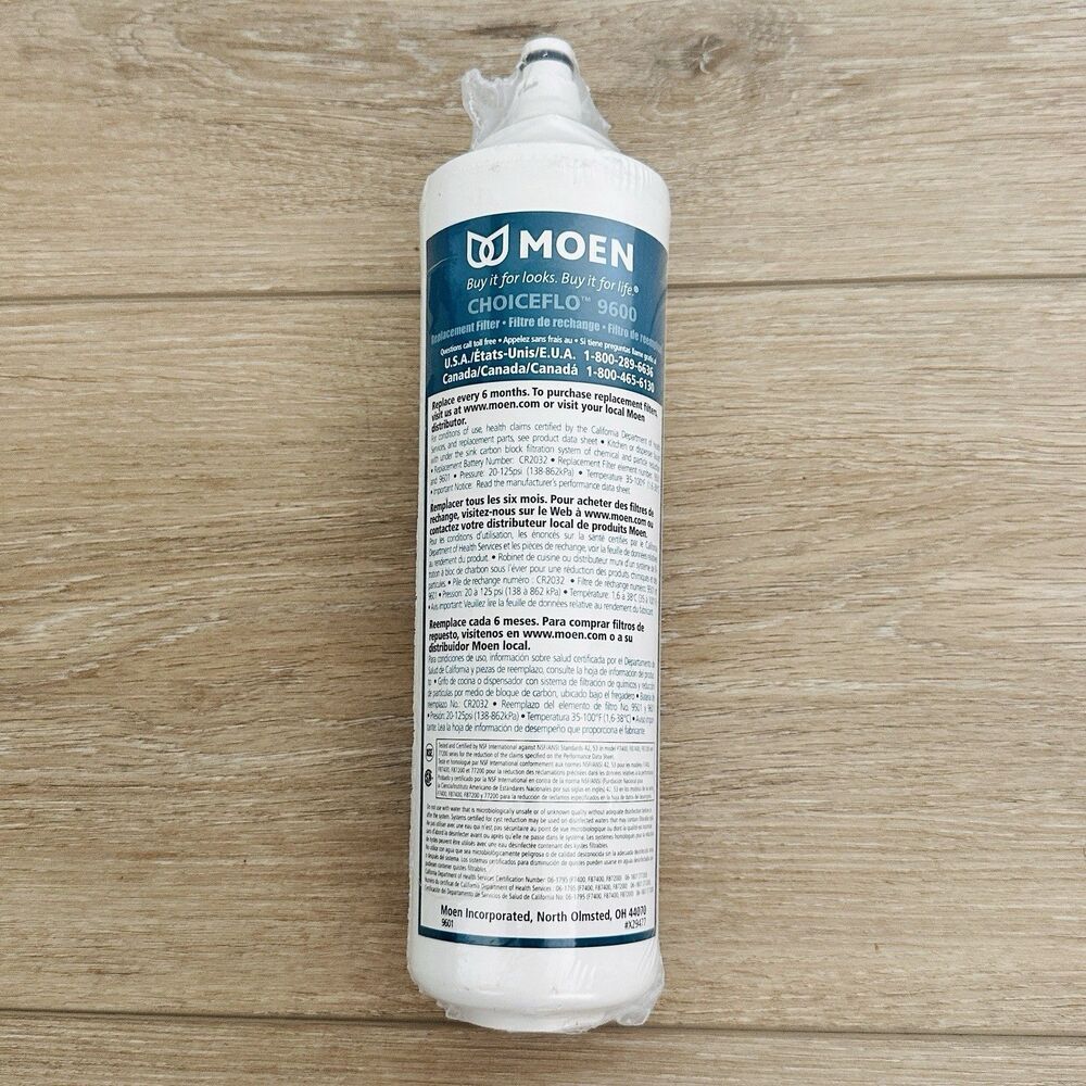 Genuine Moen 9600 9601 ChoiceFlo Replacement Water Filter F7400 77200 Sealed